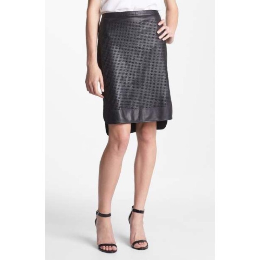 Perforated Leather Skirt